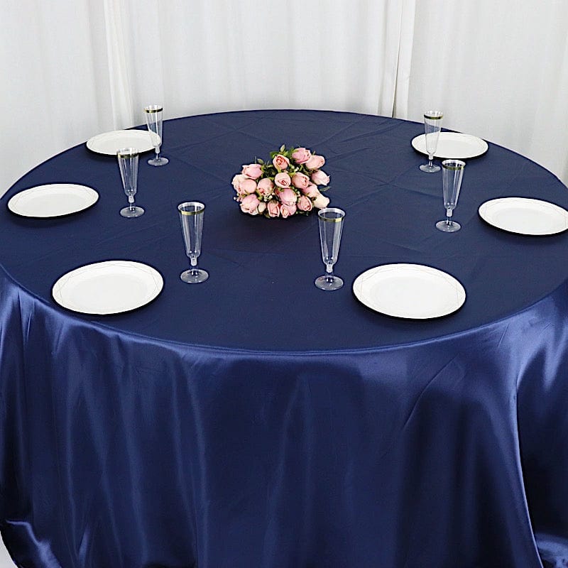 132" Satin Round Tablecloth Wedding Party Table Linens