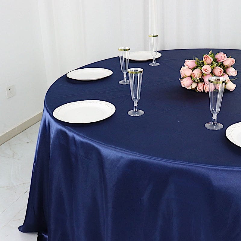 132" Satin Round Tablecloth Wedding Party Table Linens
