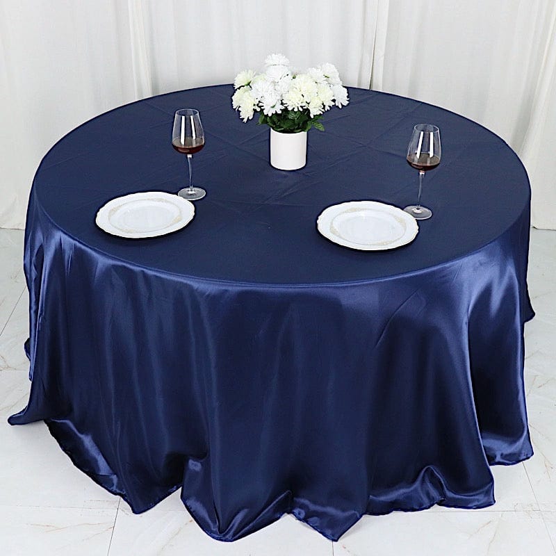 132" Satin Round Tablecloth Wedding Party Table Linens
