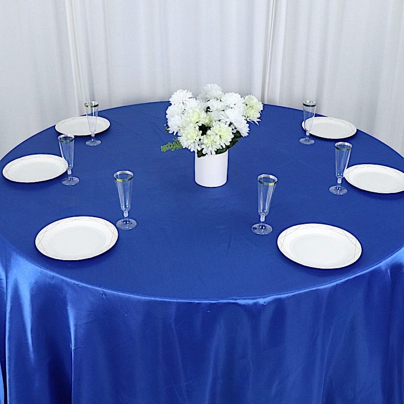 132" Satin Round Tablecloth Wedding Party Table Linens