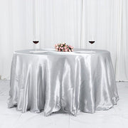 132" Satin Round Tablecloth Wedding Party Table Linens