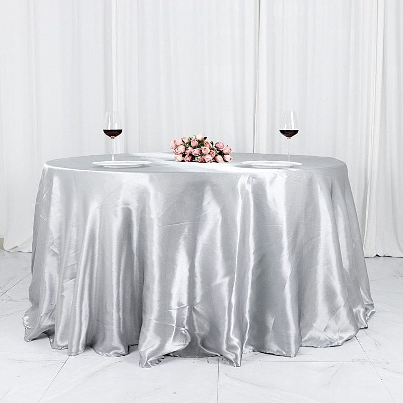 132" Satin Round Tablecloth Wedding Party Table Linens