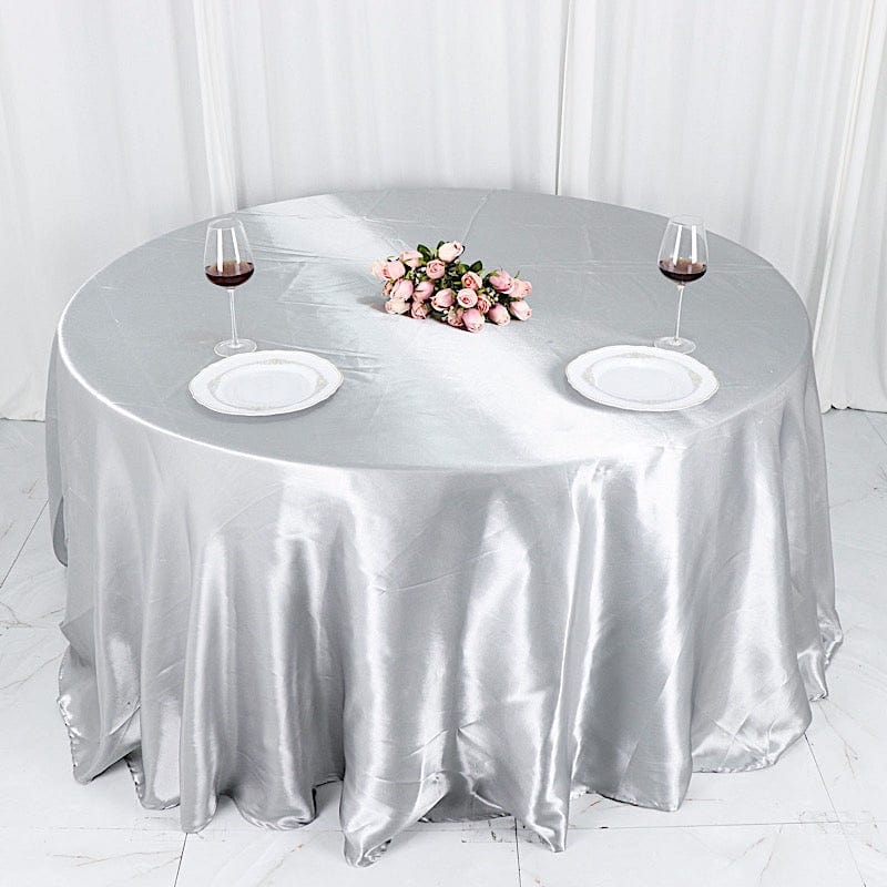 132" Satin Round Tablecloth Wedding Party Table Linens