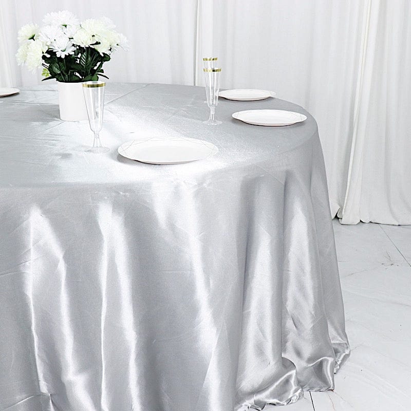 132" Satin Round Tablecloth Wedding Party Table Linens