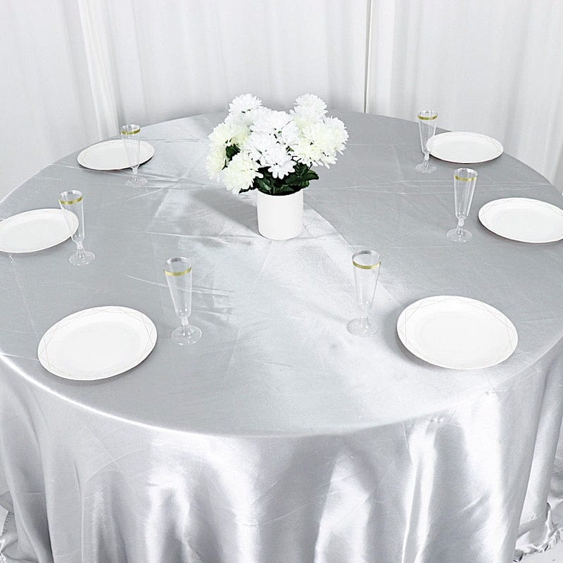 132" Satin Round Tablecloth Wedding Party Table Linens