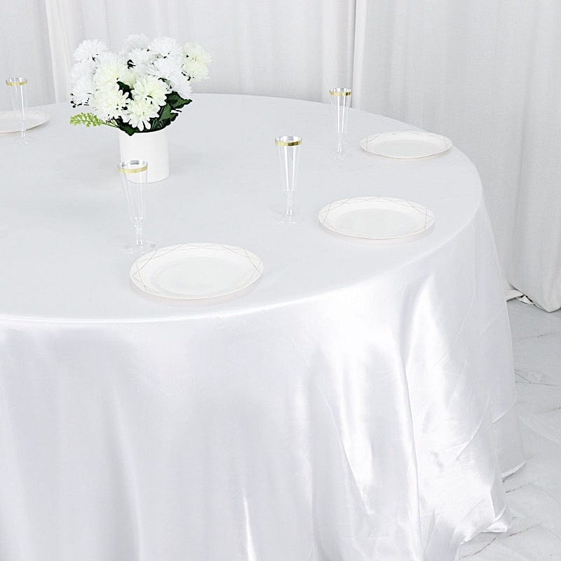 132" Satin Round Tablecloth Wedding Party Table Linens