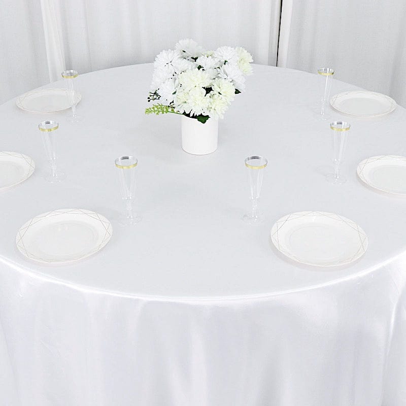 132" Satin Round Tablecloth Wedding Party Table Linens