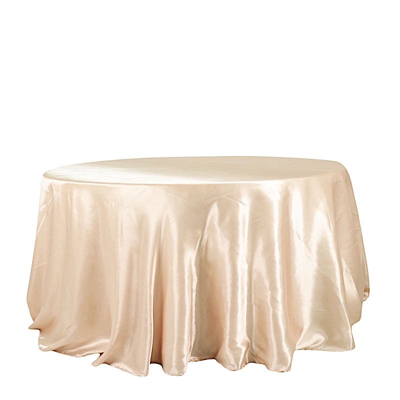 132" Satin Round Tablecloth Wedding Party Table Linens TAB_STN136_081