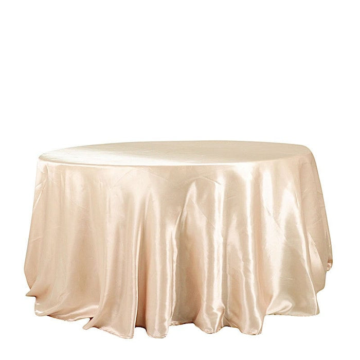 132" Satin Round Tablecloth Wedding Party Table Linens TAB_STN136_081