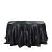 132" Satin Round Tablecloth Wedding Party Table Linens TAB_STN136_BLK