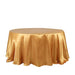 132" Satin Round Tablecloth Wedding Party Table Linens TAB_STN136_GOLD