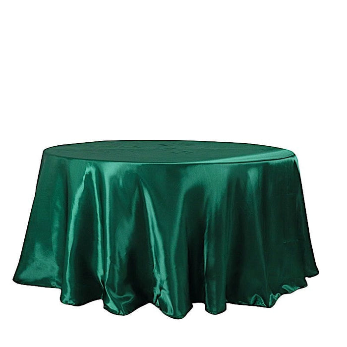 132" Satin Round Tablecloth Wedding Party Table Linens TAB_STN136_HUNT