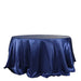 132" Satin Round Tablecloth Wedding Party Table Linens TAB_STN136_NAVY