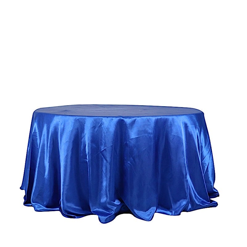 132" Satin Round Tablecloth Wedding Party Table Linens TAB_STN136_ROY