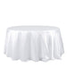 132" Satin Round Tablecloth Wedding Party Table Linens TAB_STN136_WHT