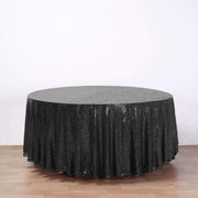 132" Sequined Round Tablecloth - Black TAB_02_136_BLK