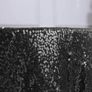 132" Sequined Round Tablecloth - Black TAB_02_136_BLK