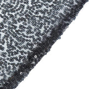 132" Sequined Round Tablecloth - Black TAB_02_136_BLK
