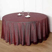 132" Sequined Round Tablecloth - Burgundy TAB_02_136_BURG