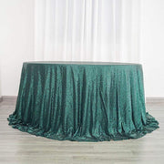 132" Sequined Round Tablecloth - Hunter Green TAB_02_136_HUNT