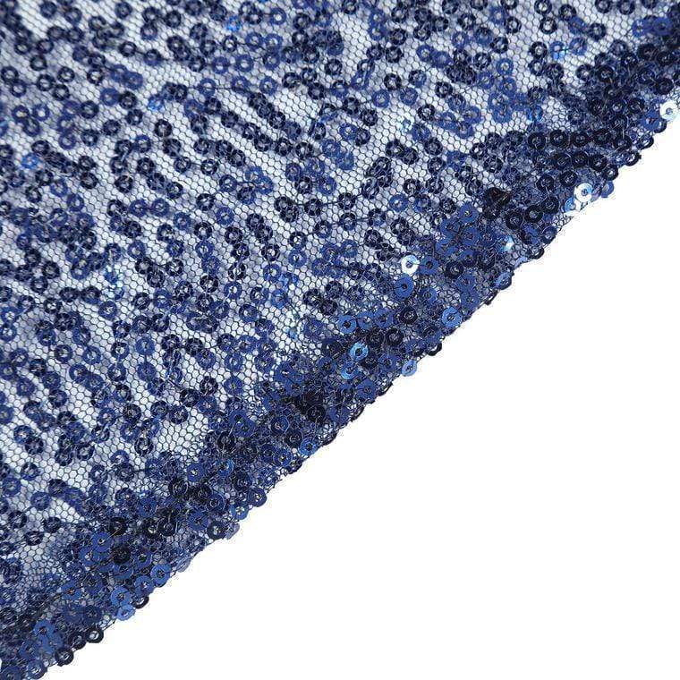 132" Sequined Round Tablecloth - Navy TAB_02_136_NAVY