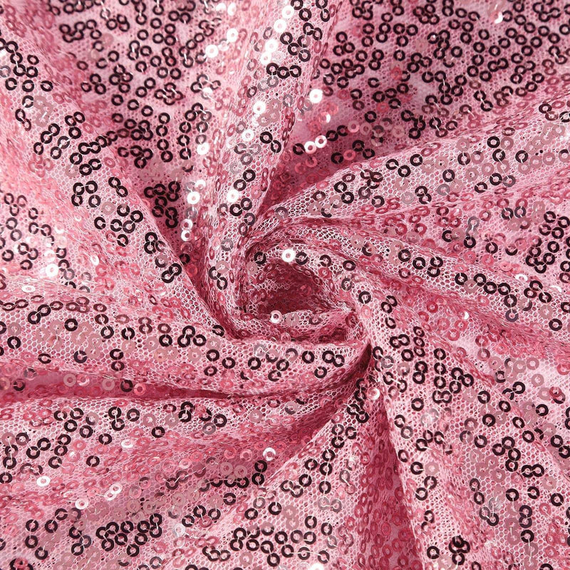 132" Sequined Round Tablecloth - Pink TAB_02_136_PINK