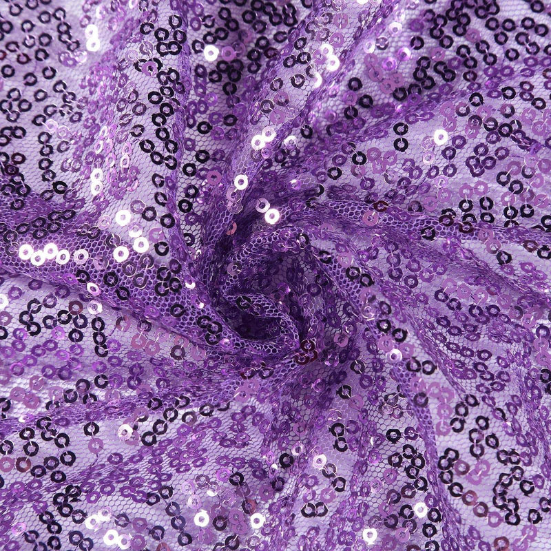 132" Sequined Round Tablecloth - Purple TAB_02_136_PURP