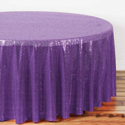 132" Sequined Round Tablecloth - Purple TAB_02_136_PURP
