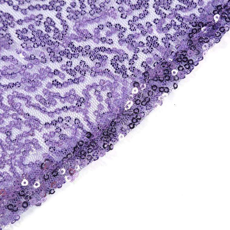 132" Sequined Round Tablecloth - Purple TAB_02_136_PURP