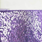 132" Sequined Round Tablecloth - Purple TAB_02_136_PURP