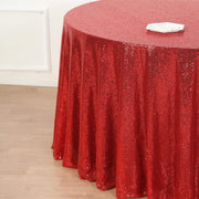 132" Sequined Round Tablecloth - Red TAB_02_136_RED