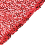 132" Sequined Round Tablecloth - Red TAB_02_136_RED
