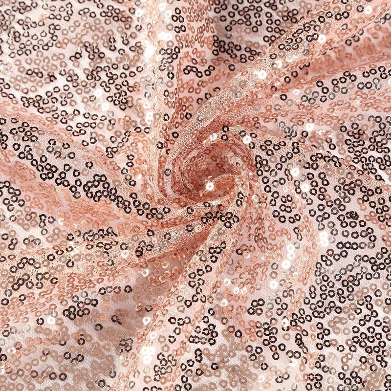 132" Sequined Round Tablecloth - Rose Gold TAB_02_136_046