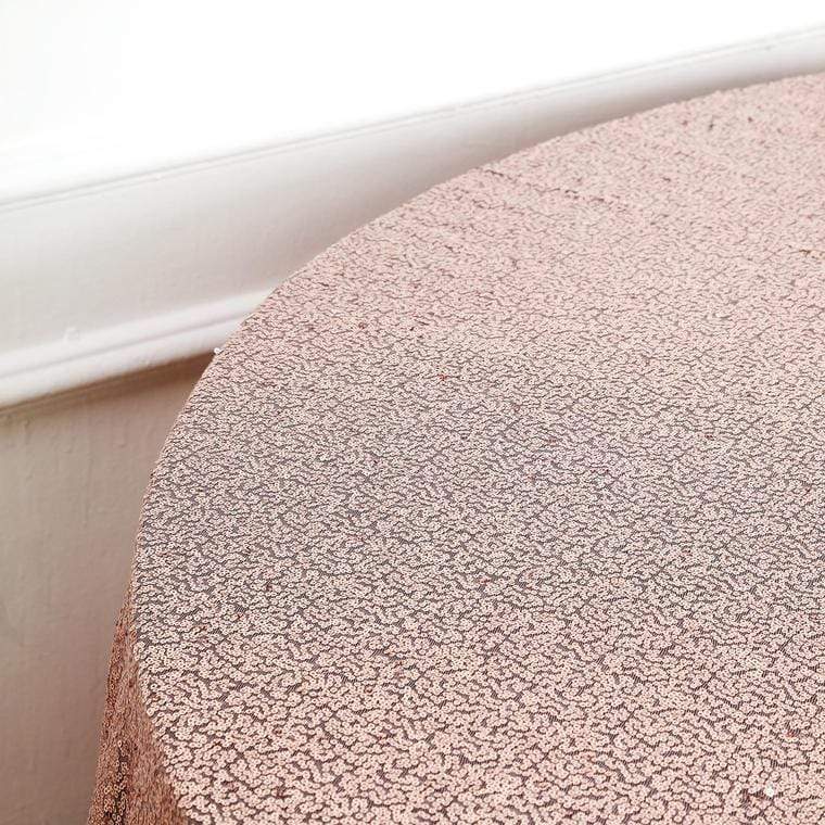 132" Sequined Round Tablecloth - Rose Gold TAB_02_136_046