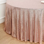 132" Sequined Round Tablecloth - Rose Gold TAB_02_136_046