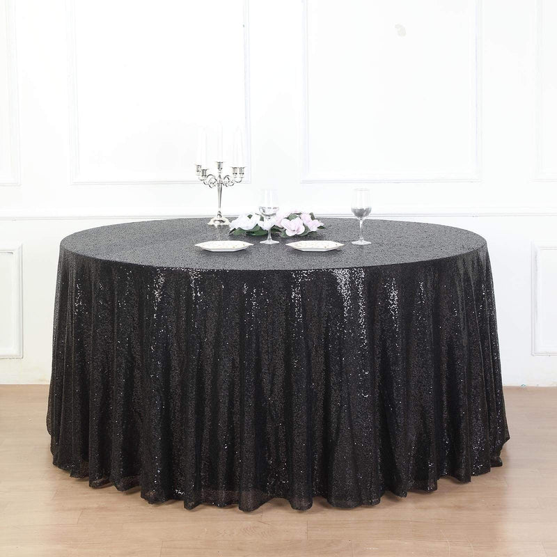 132" Sequined Round Tablecloth