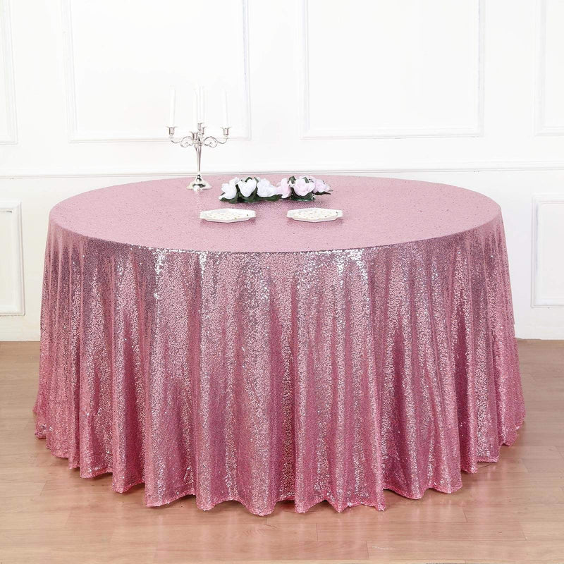 132" Sequined Round Tablecloth