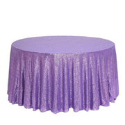 132" Sequined Round Tablecloth - Purple TAB_02_136_PURP