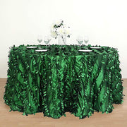 132" Taffeta Round Tablecloth with Leaf Petals Design
