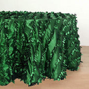 132" Taffeta Round Tablecloth with Leaf Petals Design