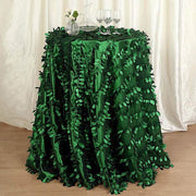132" Taffeta Round Tablecloth with Leaf Petals Design