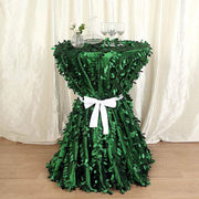 132" Taffeta Round Tablecloth with Leaf Petals Design