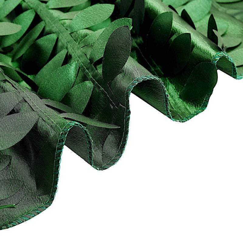 132" Taffeta Round Tablecloth with Leaf Petals Design