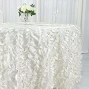 132" Taffeta Round Tablecloth with Leaf Petals Design