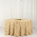 132" Taffeta Round Tablecloth with Leaf Petals Design