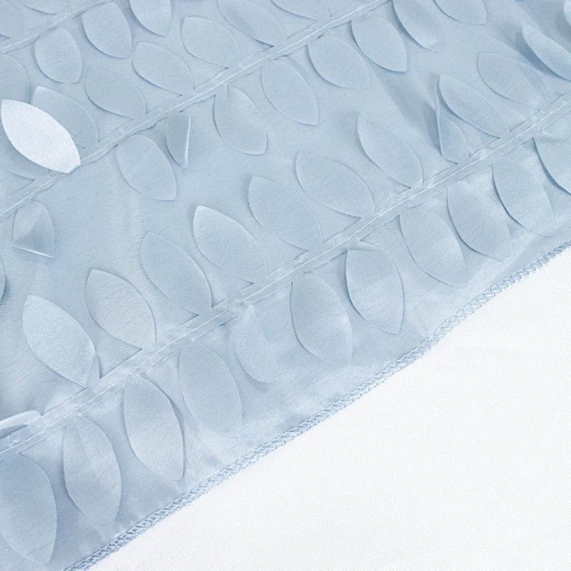 132" Taffeta Round Tablecloth with Leaf Petals Design