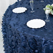 132" Taffeta Round Tablecloth with Leaf Petals Design
