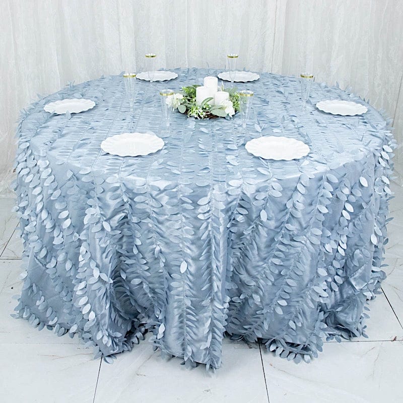 132" Taffeta Round Tablecloth with Leaf Petals Design