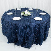 132" Taffeta Round Tablecloth with Leaf Petals Design