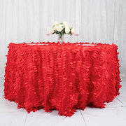 132" Taffeta Round Tablecloth with Leaf Petals Design